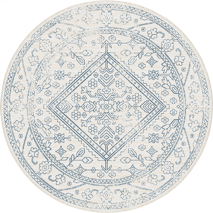 Rond buitenkleed Nova blauw - Interieur05 - 200 x 200 cm