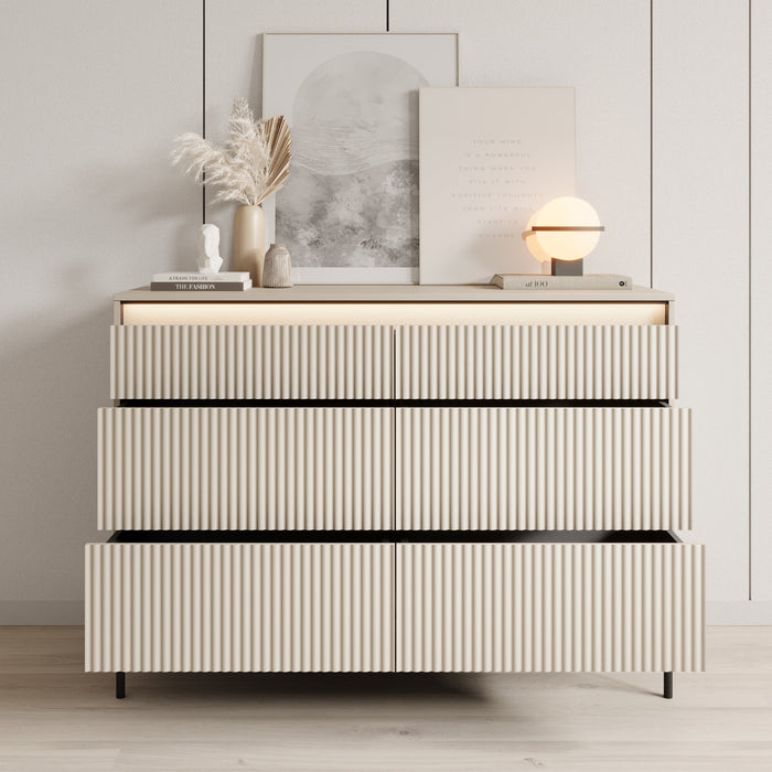 Meubella - Ladekast Timoteo - Beige - 130 cm