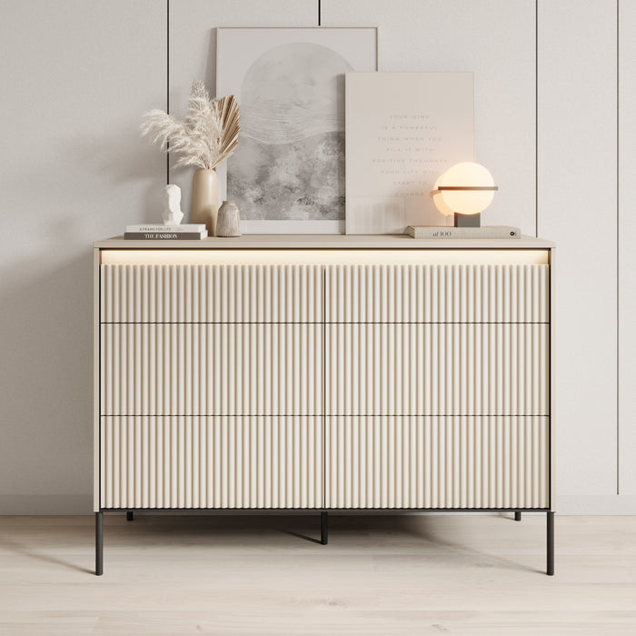 Meubella - Ladekast Timoteo - Beige - 130 cm