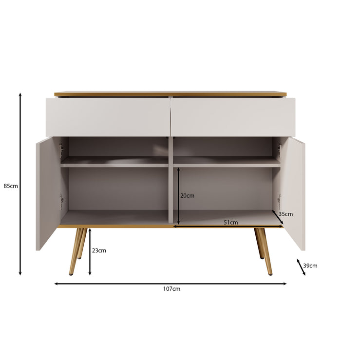 Meubella - Dressoir Orleans - Wit - 107 cm