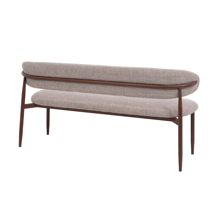 Giga Meubel - Eetkamerbank - Taupe|Walnoot - 160x55x77cm - Alexia