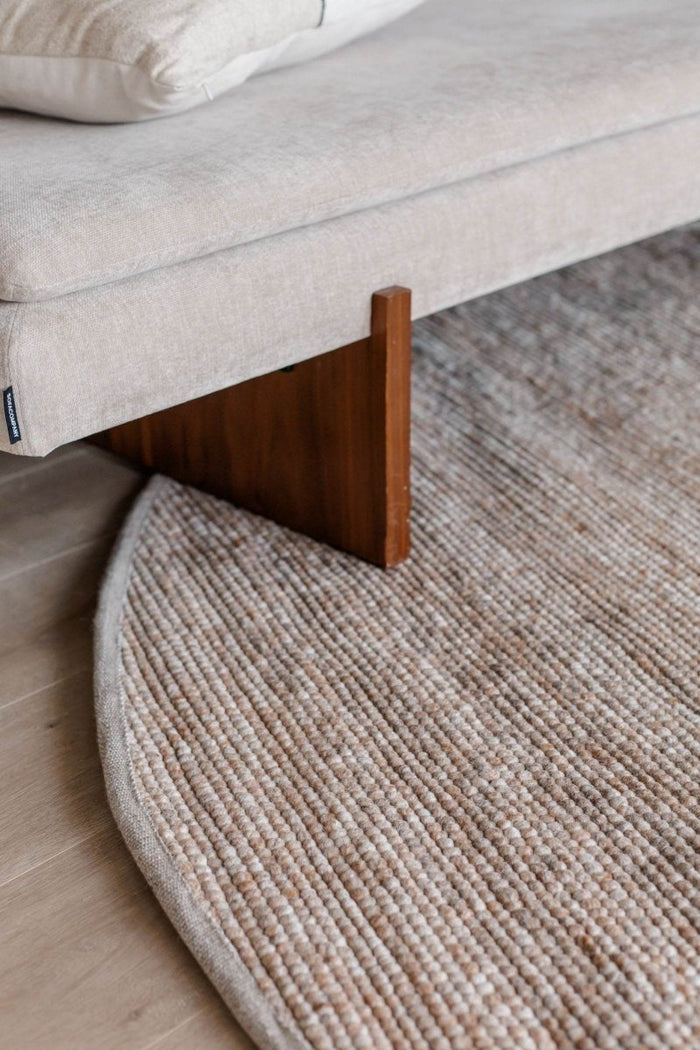 Interieur05 Rond Wollen Vloerkleed Lichtbruin Vik - 200 x 200 cm