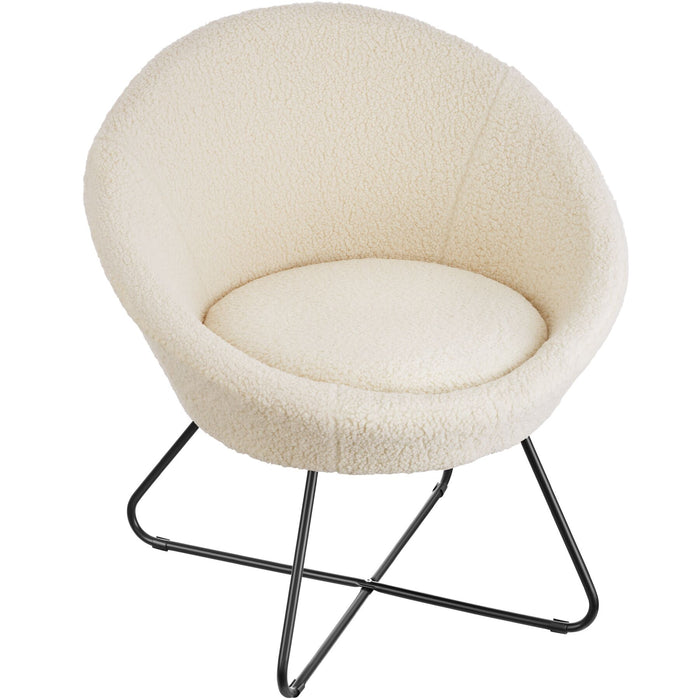 tectake® Loungestoel Centera, gestoffeerd, rond