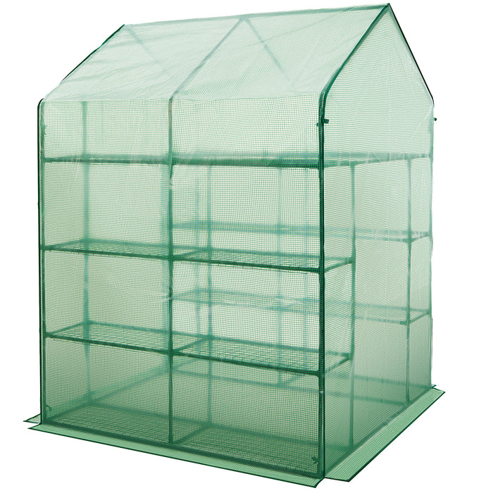 tectake® Foliekas met vierkant oppervlak 143x143x195cm - Groen