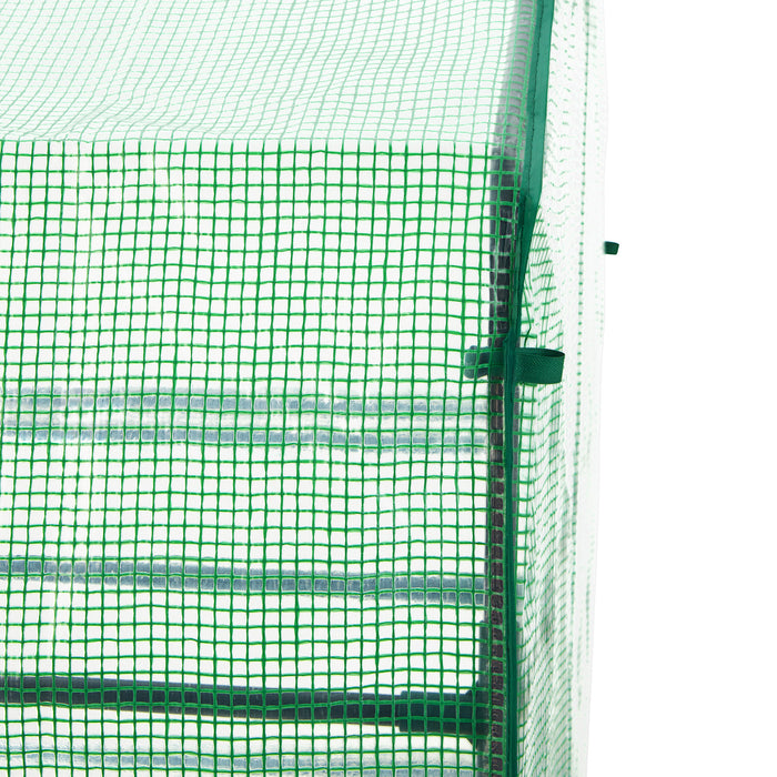 tectake® Foliekas met vierkant oppervlak 143x143x195cm - Groen