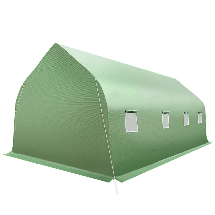 tectake® Foliekas in tentvorm met 8 ramen 600x300x205 - Groen