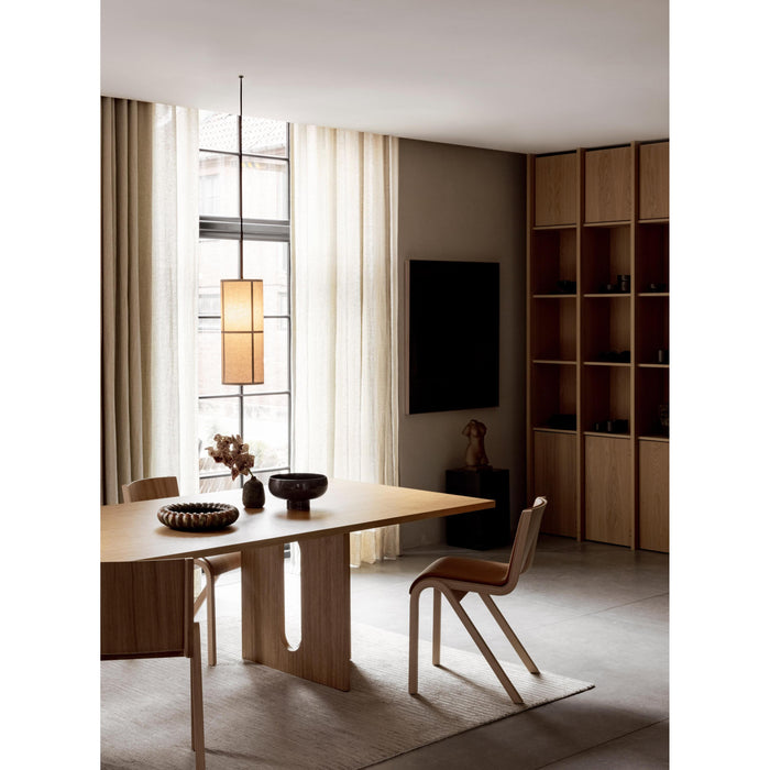 Audo Copenhagen Ready eetkamerstoel rood eiken, gestoffeerd Bouclé 02