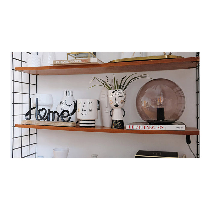 SVJ Bloempot Vrouw - 11x14x15 cm - Keramiek - Zwart