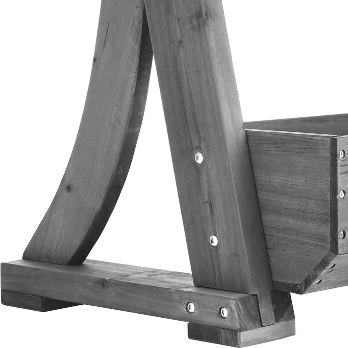 tectake® Plantenbak Flora, gelakt hout, met plantenfolie - Grijs