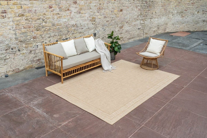 Interieur05 Jute buitenkleed Naturel Visgraat Border - 160 x 230 cm