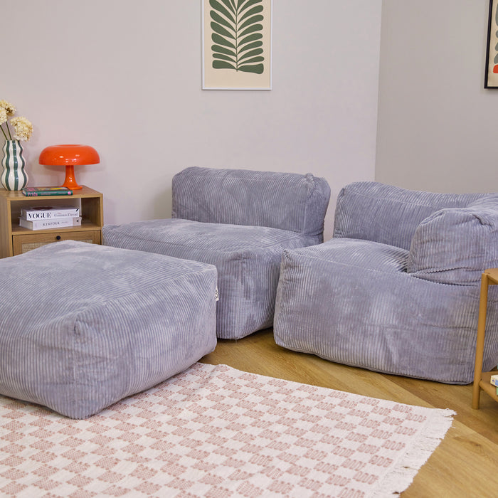 icon Zen Modulaire Hoekbank - Ribfluweel - Grijs