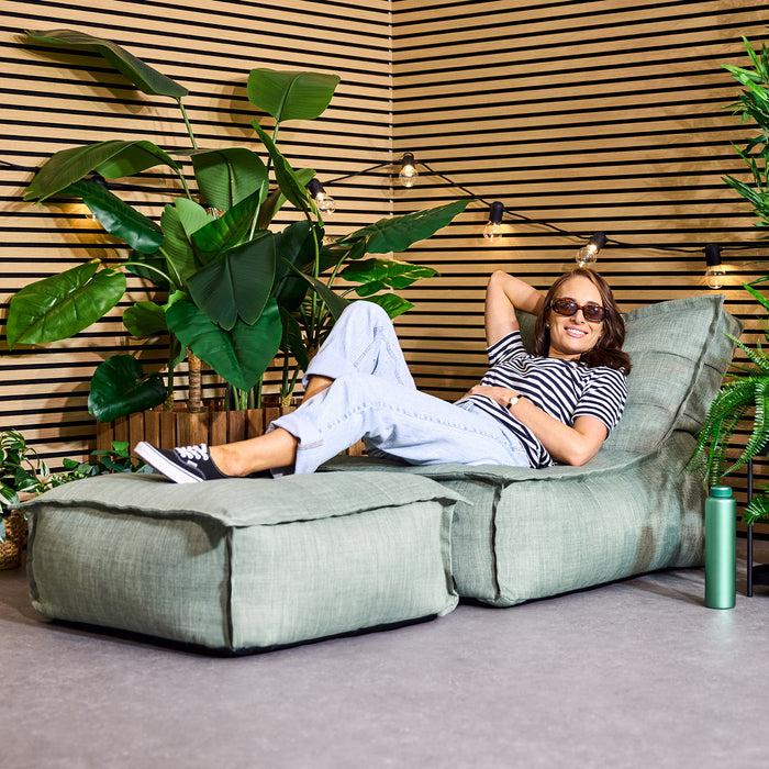 icon Dolce Lounge Zitzak met Poef - Binnen en Buiten - Saliegroen