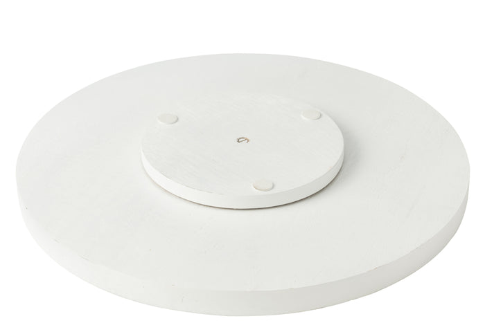 J-Line plateau Draaiend Rechthoek Bloemen - hout - zwart|wit