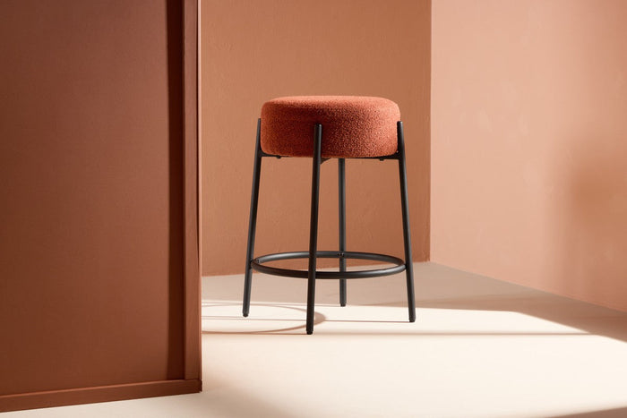 Rebellenclub Mossby Barkkruk Laag - RoodBruin BouclŽ