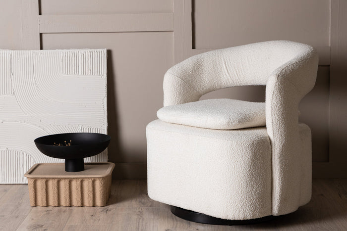 Rebellenclub Akando Fauteuil - Wit Bouclé