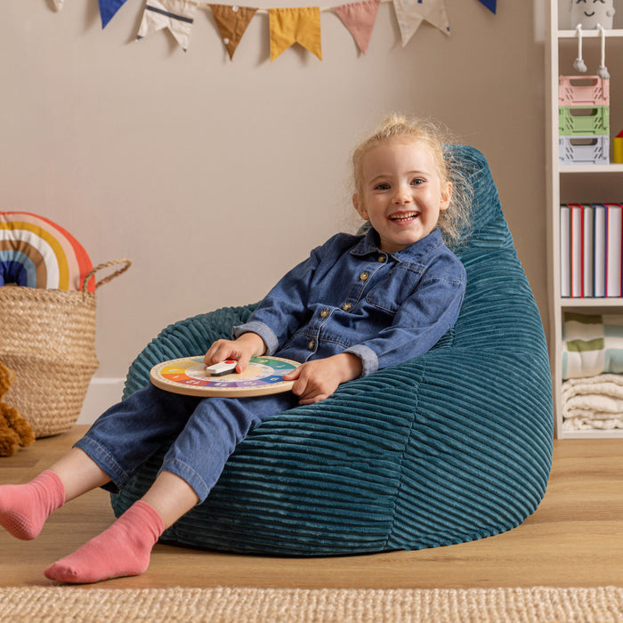 icon Dalton Kinderzitzak - Ribfluweel - Blauwgroen