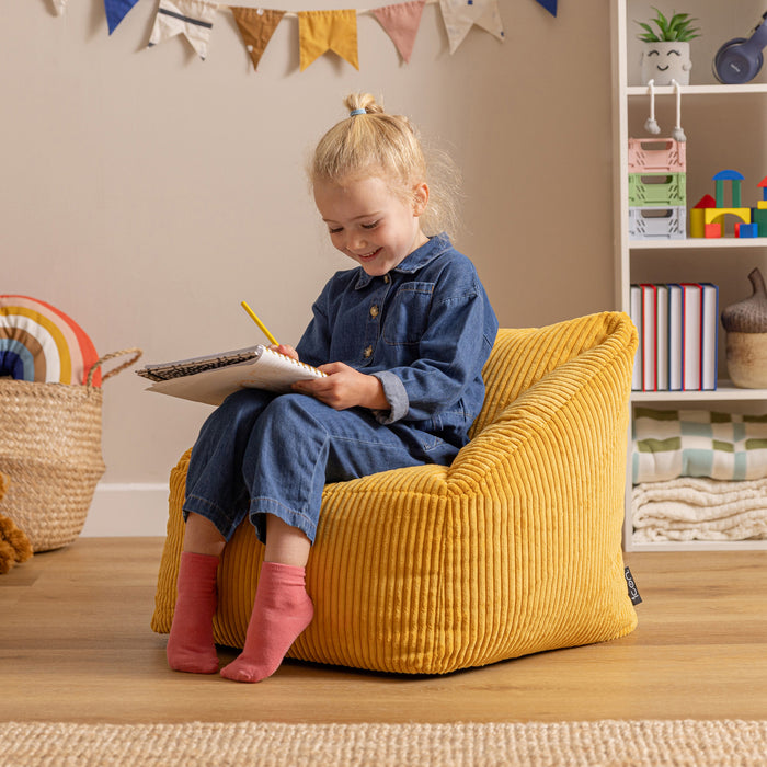 icon Natalia Kinderzitzak Fauteuil - Ribfluweel - Okergeel