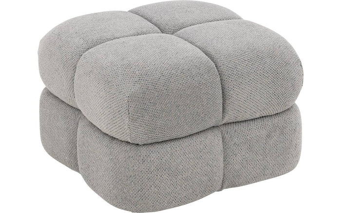 Goossens Hocker Simone in stof gemeleerd grof geweven dolphin