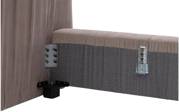 Goossens Gestoffeerd Bedframe Milano - 140 x 220 - Paris khaki -