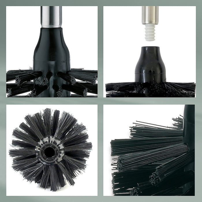 Toiletborstel met Houder, Polyresin, Zwart - Kela | Merida