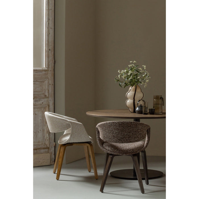 WOOOD Yossi Eetkamerstoelen Houten Bruine Poot - Bruin - Set van 2