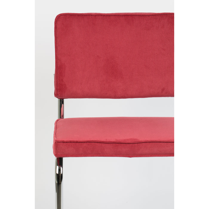Zuiver Ridge Rib Stoel Rood - Set van 2