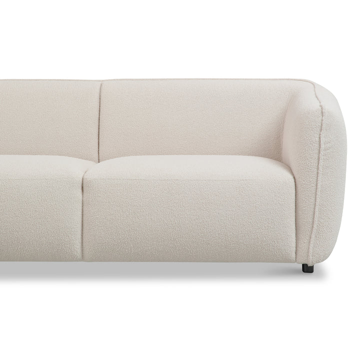 by fonQ Soft Hoekbank Links - Open Eind - Bouclé - Crème