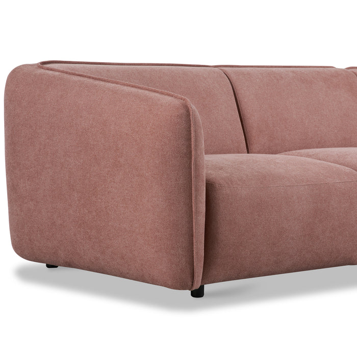 by fonQ Soft Hoekbank Rechts - Open Eind - Micro Chenille - Oud Roze