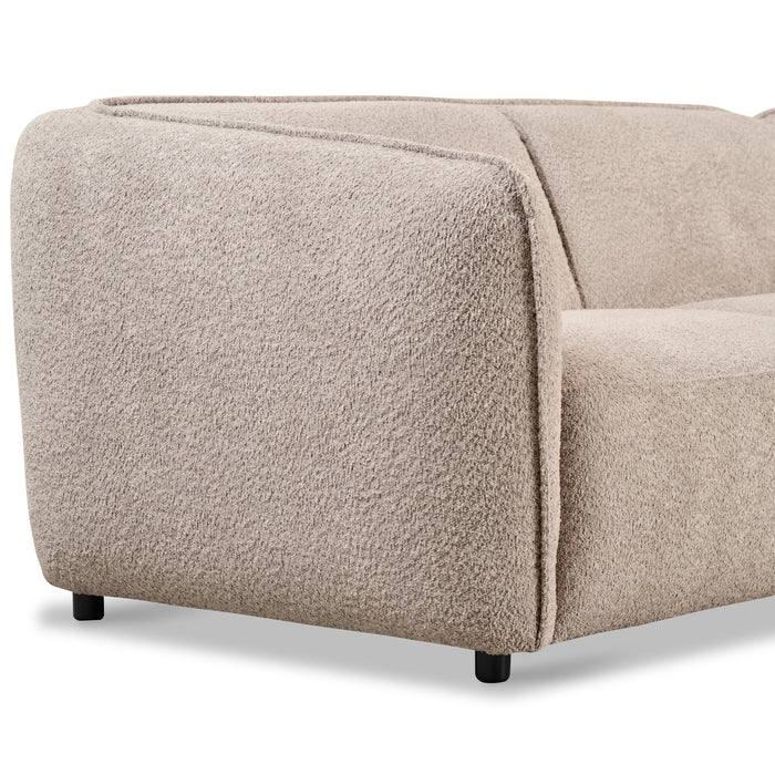by fonQ Soft Hoekbank met Chaise Longue Rechts - Bouclé - Greige