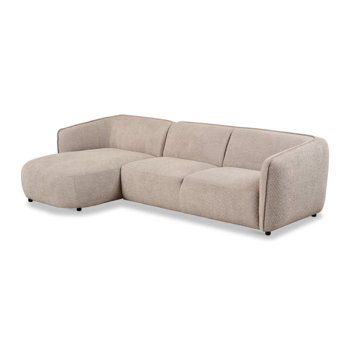 by fonQ Soft Hoekbank met Chaise Longue Links - Bouclé - Greige