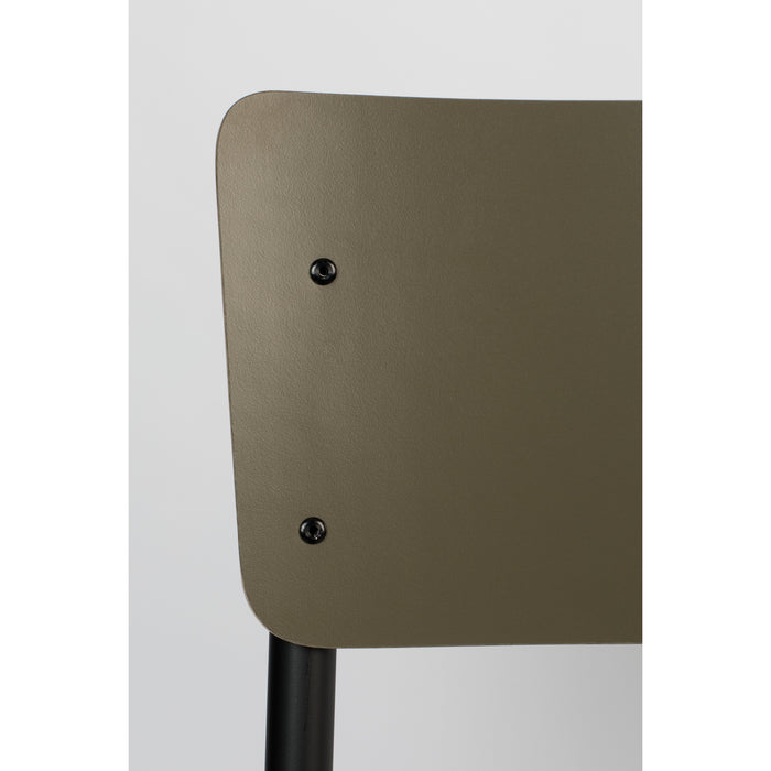 Zuiver Back To School Eetkamerstoelen Mat Groen - Set van 4