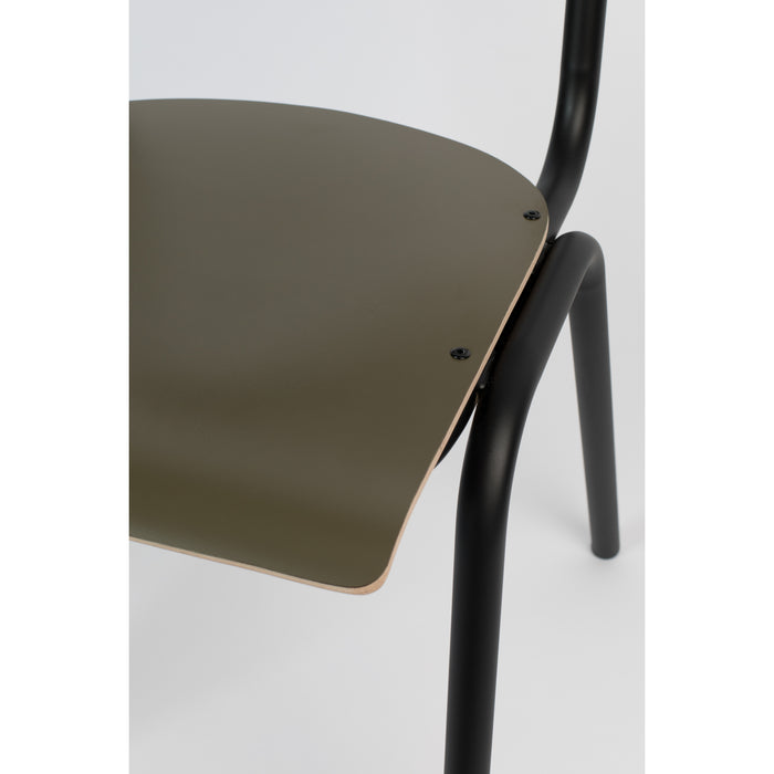 Zuiver Back To School Eetkamerstoelen Mat Groen - Set van 4