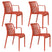 Housecraft Living Mante Tuinstoelen Terra| Rood - Set van 4