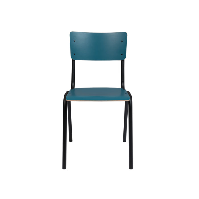 Zuiver Back To School Eetkamerstoelen Mat Blauw - Set van 4