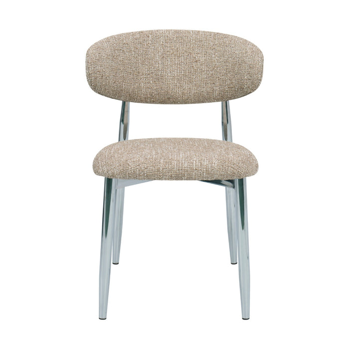 DÉJA Living - Eetkamerstoel Taupe|Chrome - Skara - Set van 2