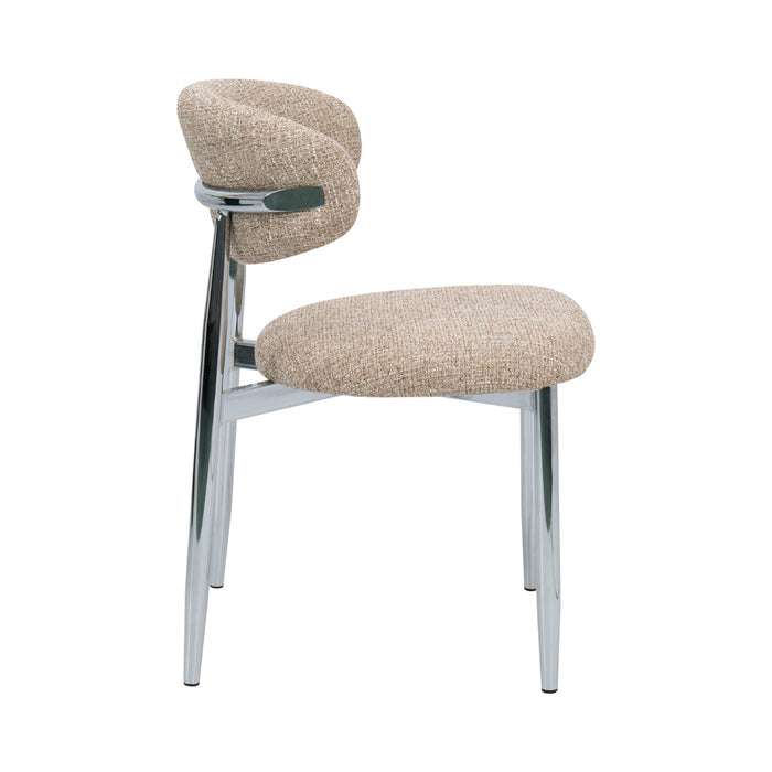 DÉJA Living - Eetkamerstoel Taupe|Chrome - Skara - Set van 2