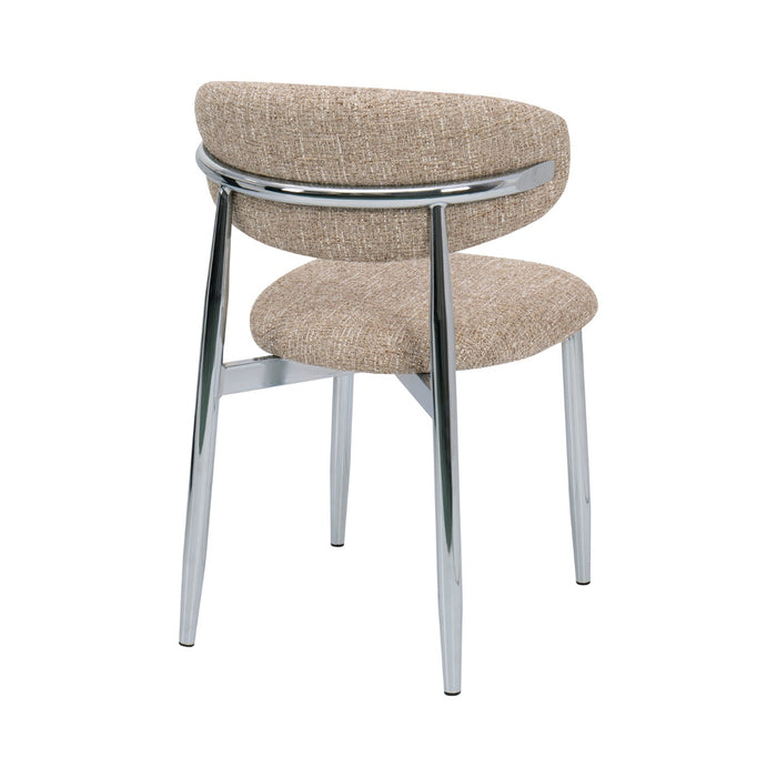 DÉJA Living - Eetkamerstoel Taupe|Chrome - Skara - Set van 2