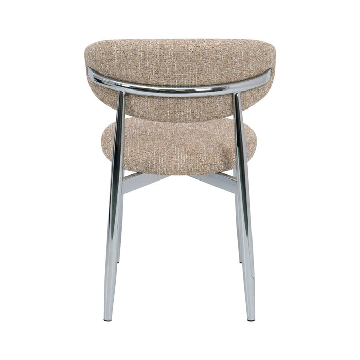 DÉJA Living - Eetkamerstoel Taupe|Chrome - Skara - Set van 2