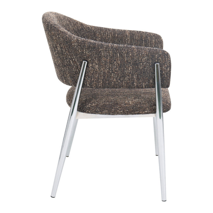 DÉJA Living - Eetkamerstoel Donkerbruin|Chrome - Dénia - Set van 2