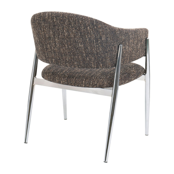 DÉJA Living - Eetkamerstoel Donkerbruin|Chrome - Dénia - Set van 2