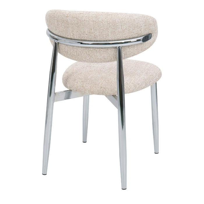 DÉJA Living - Eetkamerstoel Beige|Chrome - Skara - Set van 2