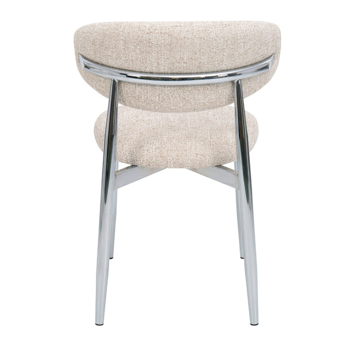 DÉJA Living - Eetkamerstoel Beige|Chrome - Skara - Set van 2