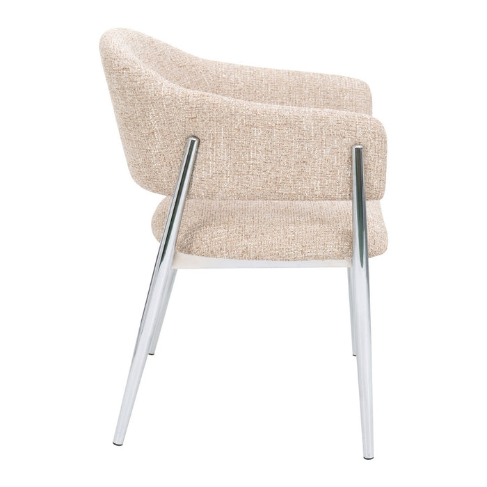 DÉJA Living - Eetkamerstoel Taupe|Chrome - Dénia - Set van 2