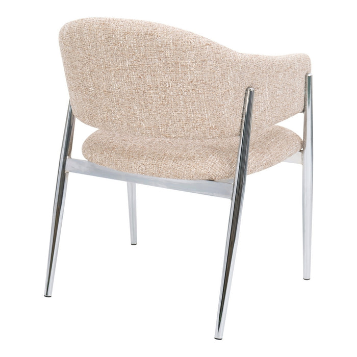 DÉJA Living - Eetkamerstoel Taupe|Chrome - Dénia - Set van 2