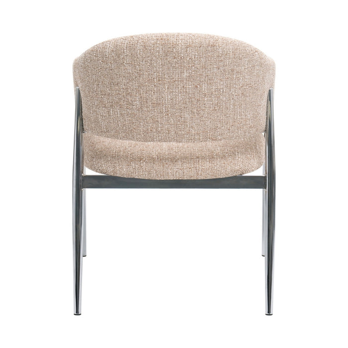 DÉJA Living - Eetkamerstoel Taupe|Chrome - Dénia - Set van 2