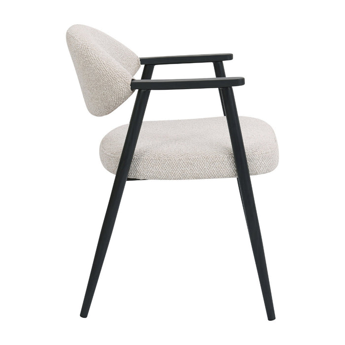 DÉJA Living - Eetkamerstoel Beige|Zwart - Karup - Set van 2