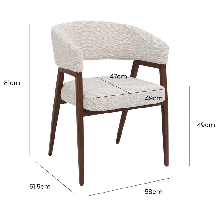 DÉJA Living - Eetkamerstoel Taupe|Walnoot - Fureso - Set van 2