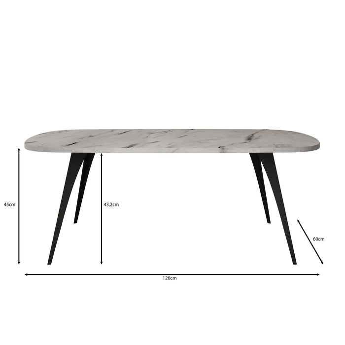 Meubella - Salontafel Flix - Zwart marmer - 120 cm