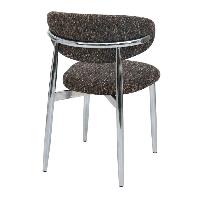 DÉJA Living - Eetkamerstoel Donkerbruin|Chrome - Skara - Set van 2