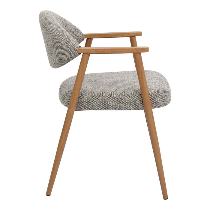 DÉJA Living - Eetkamerstoel Taupe|Naturel - Karup - Set van 2